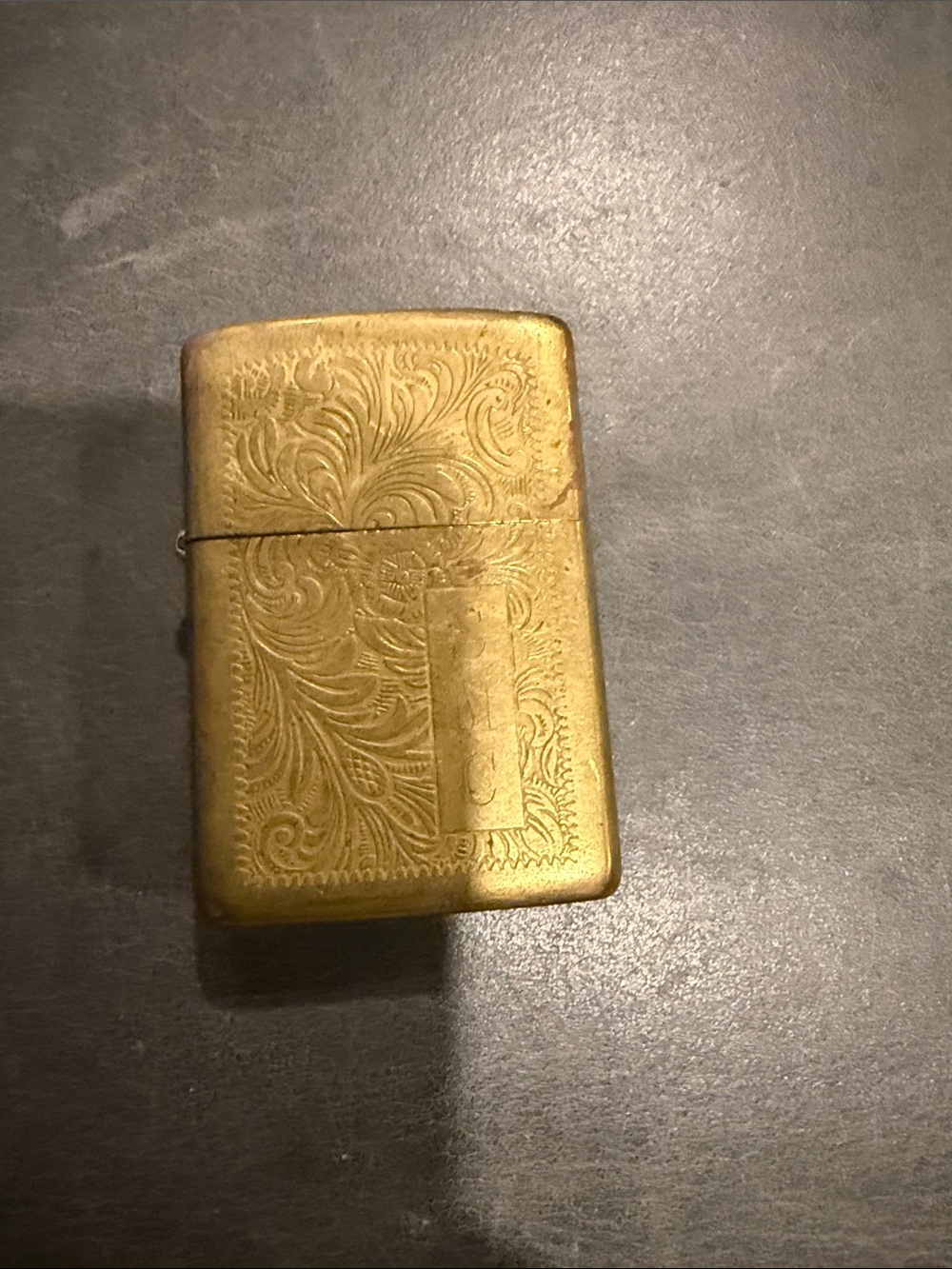 Vintage Brass Zippo Engraved Florentine Venetian Scroll